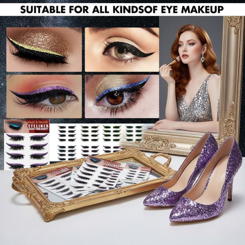 Lash Mapping Sticker - Waterproof Eyeliner Stickers with False Eyelashes