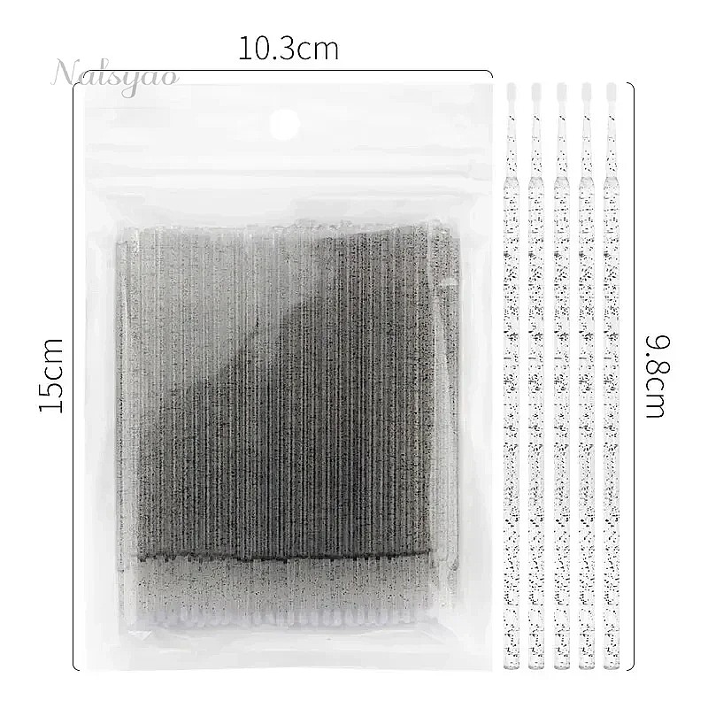 100 Pcs Disposable Crystal Mic - Eyelash Extension Removal ulasan dan harga