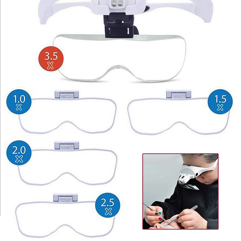5 Lens Adjustable Magnifier Ey - Eyelash Extension With Glasses ulasan dan harga
